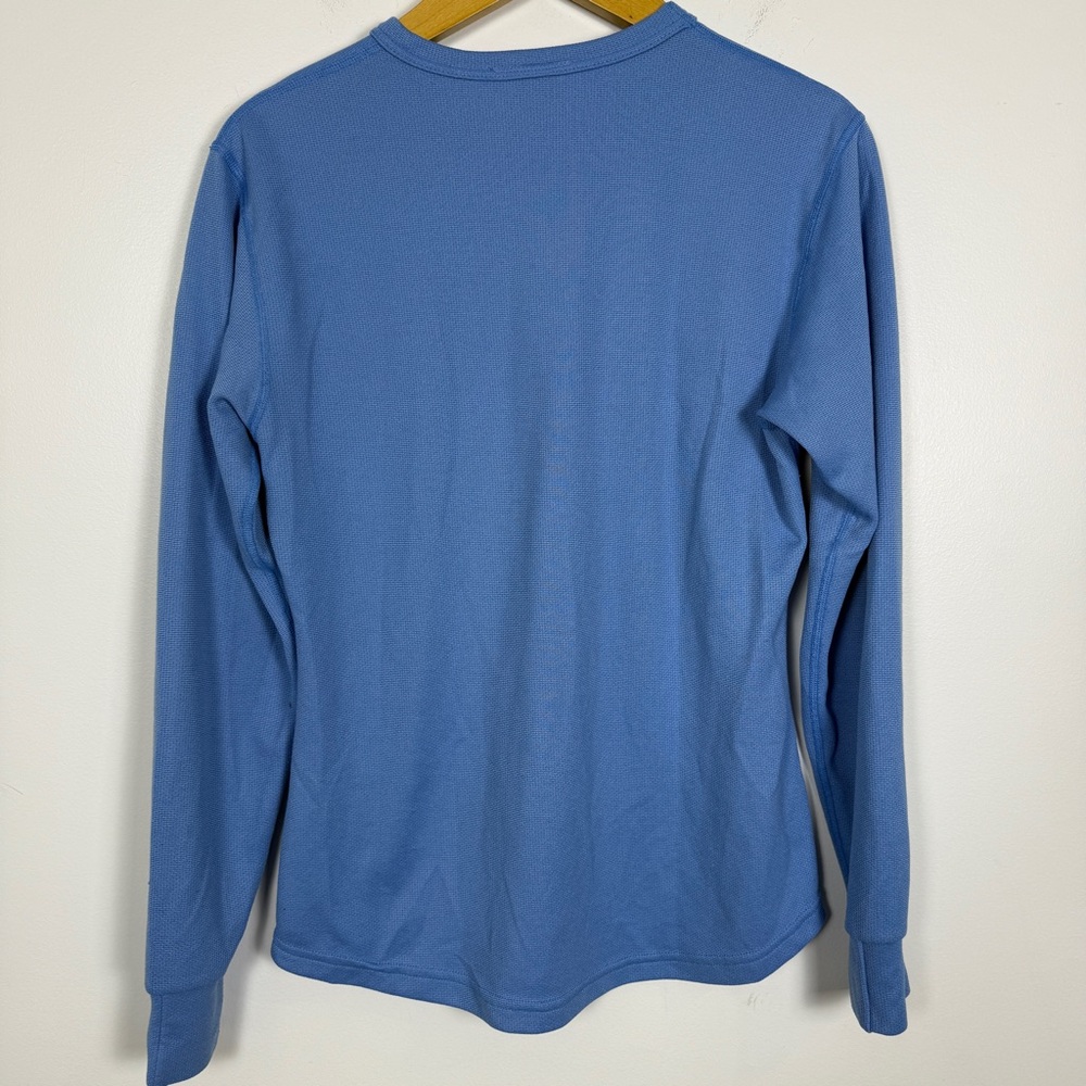 L.L.Bean Women’s Blue Waffle Knit Long Sleeve Performance Top Medium - Picture 5 of 5